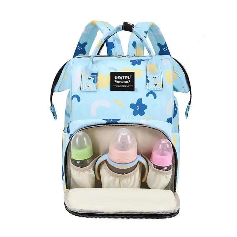 Floral Print Backpack Diaper Bag