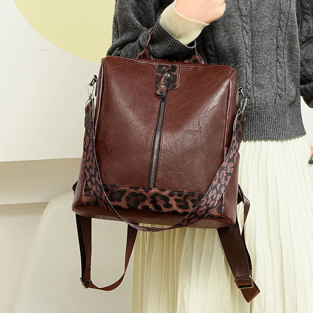 Leopard Backpack Purse