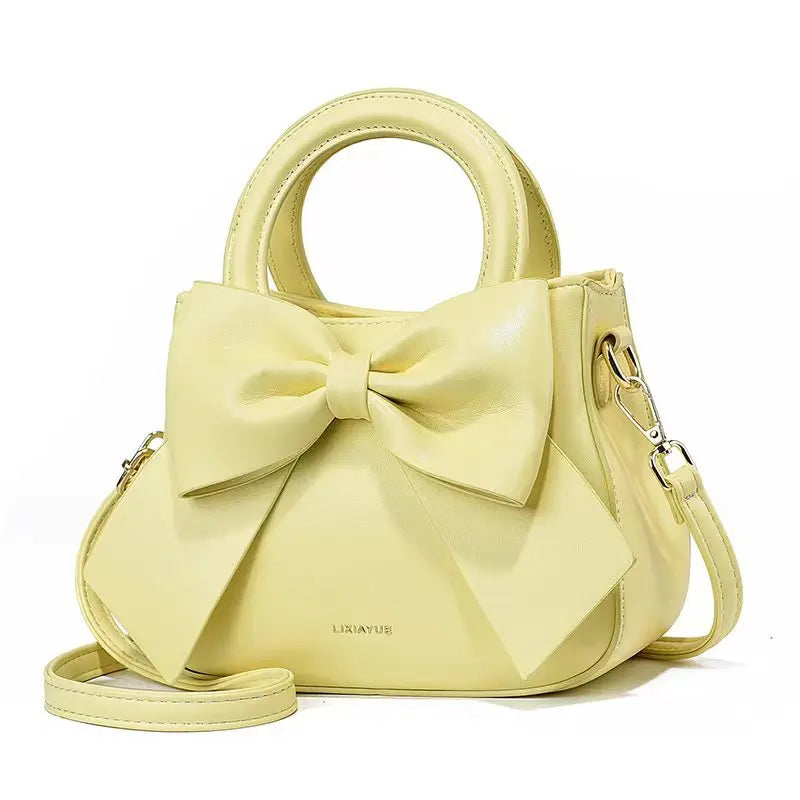 Leather Bag With Bow On Front The Store Bags Yellow 