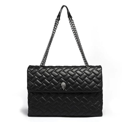 Quilted Leather Purse Chain Strap The Store Bags black 