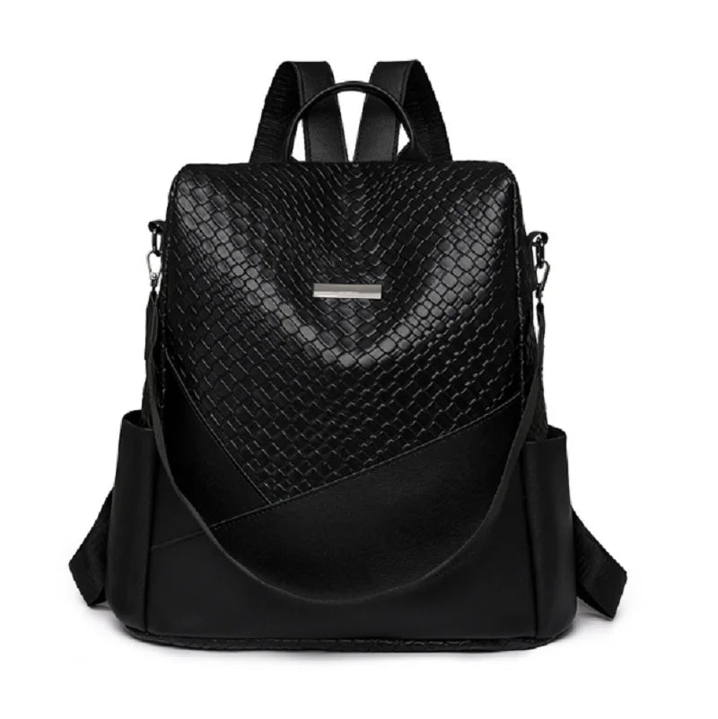 Leather Anti Theft Backpack Women