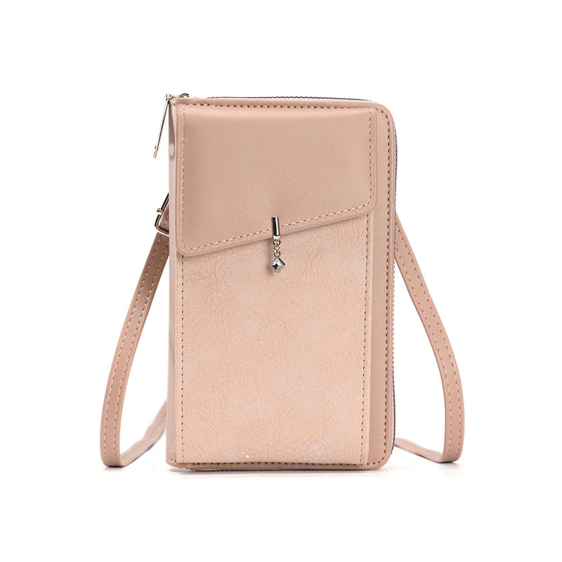 Leather Clutch Wallet With Phone Pocket The Store Bags pink 