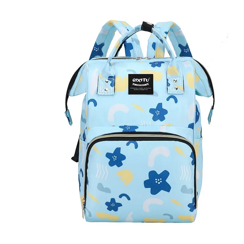 Floral Print Backpack Diaper Bag