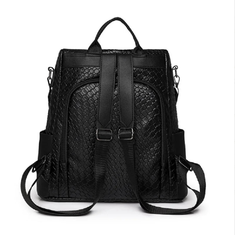 Leather Anti Theft Backpack Women