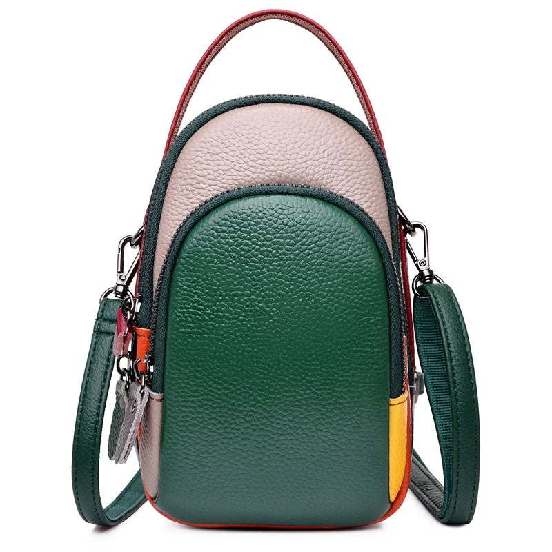 Leather Shoulder Phone Bag The Store Bags Green 19x8x11cm 