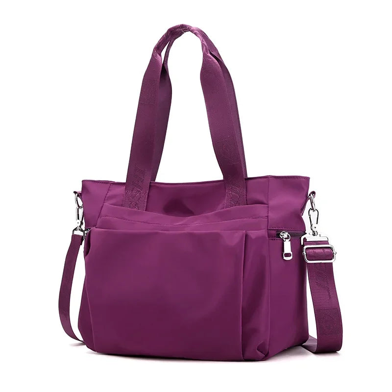 Tote Bag Nylon Zip Top The Store Bags PURPLE 