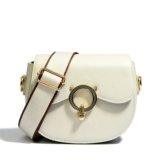Round Leather Shoulder Bag The Store Bags Beige 