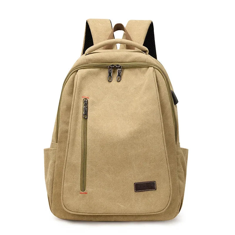 Cotton Canvas Backpack Laptop The Store Bags Khaki 