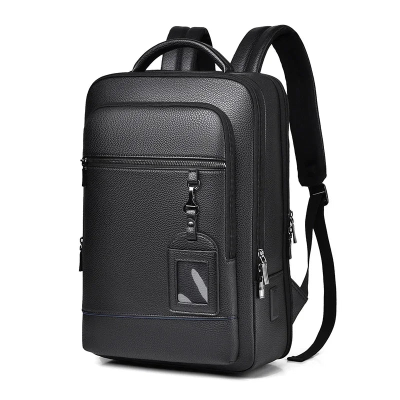 Black Leather 15 inch Laptop Bag The Store Bags black 