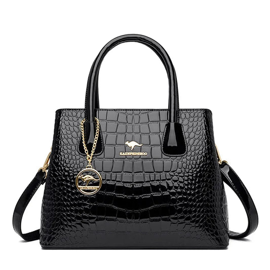 Bolso tote de imitación de cocodrilo