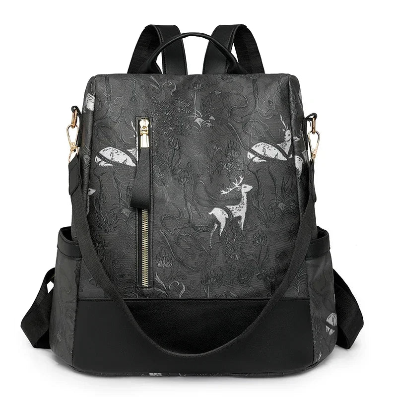 Mochila de cuero mujer antirrobo