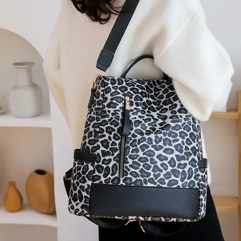 Black Leopard Backpack Purse The Store Bags 