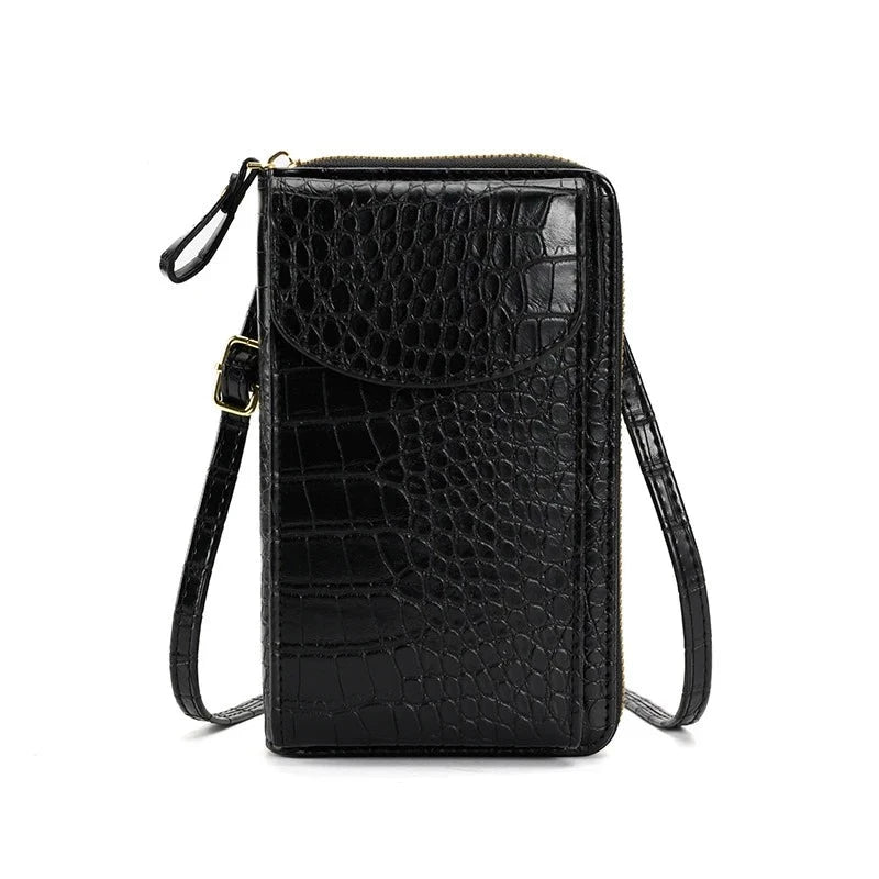 Pebbled Leather Phone Crossbody Bag The Store Bags Black 