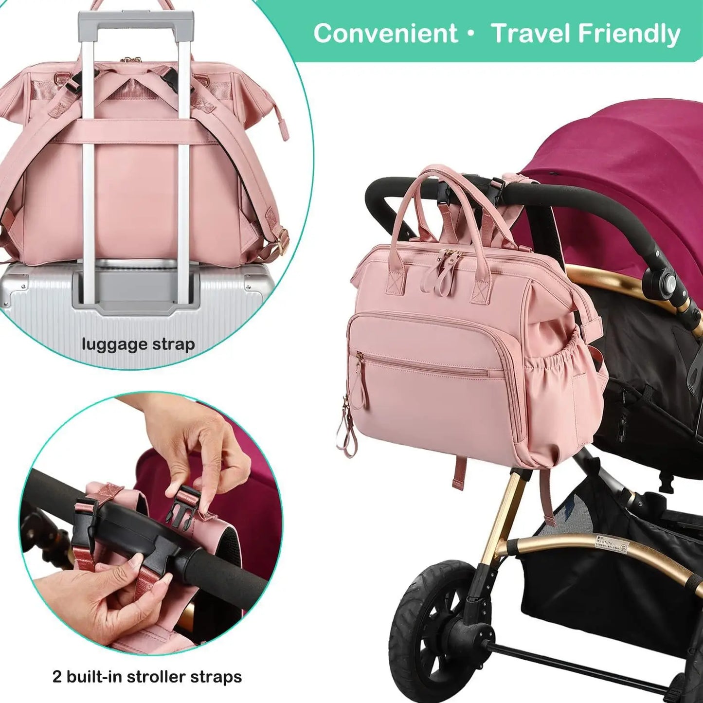 Convertible Messenger Backpack Diaper Bag