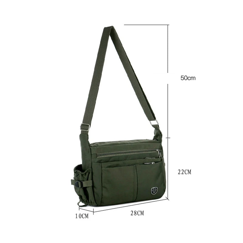 Messenger bag with water bottle holder on sale