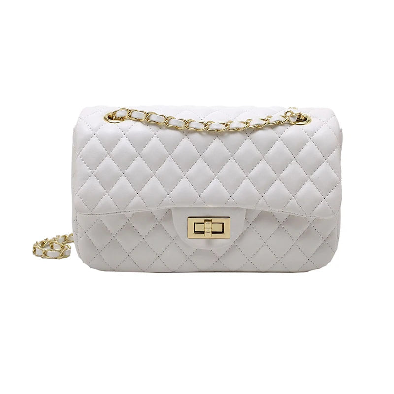 Quilted Flap Chain Shoulder Bag The Store Bags White 