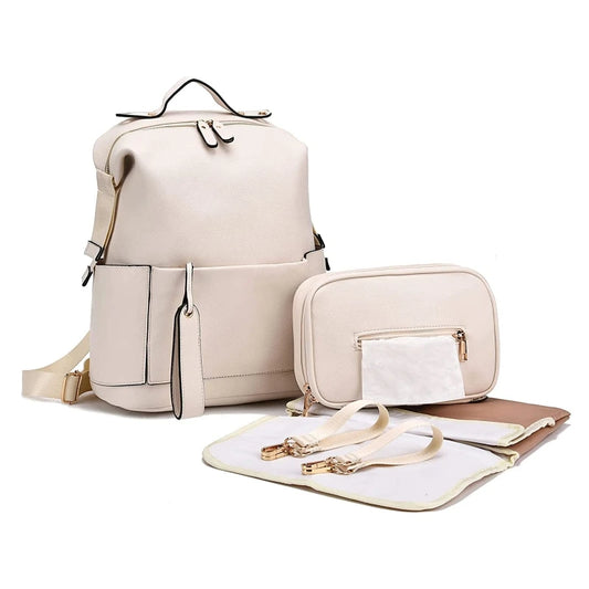 Mochila de piel sintética para pañales