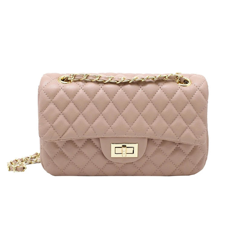 Quilted Flap Chain Shoulder Bag The Store Bags Khaki 