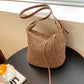 Bolso De Paja Con Correas De Piel
