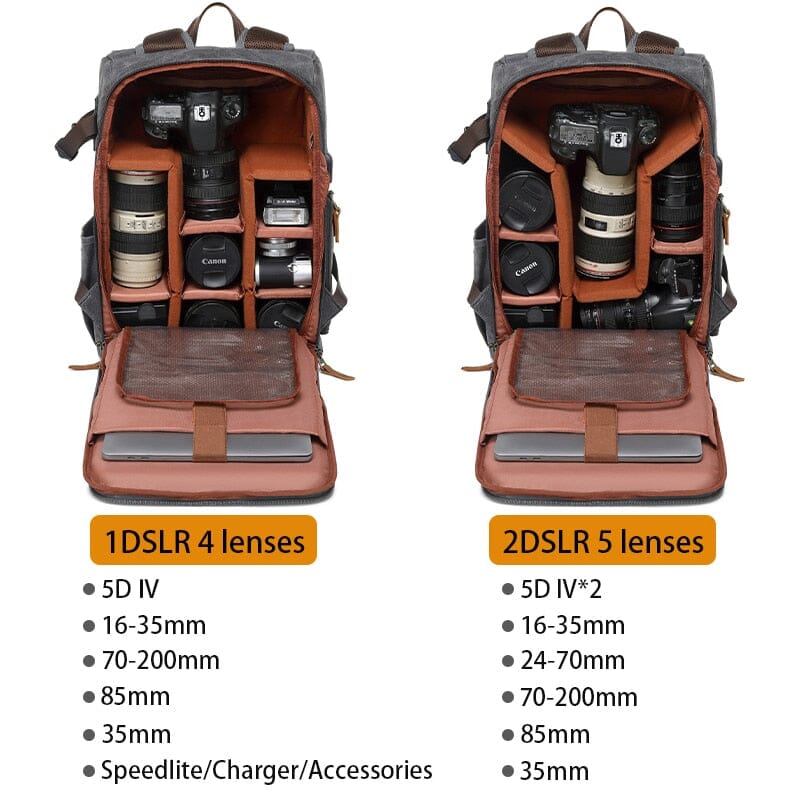 camera backpack leather tripod Canvas Camera Backpack With Tripod Holder
