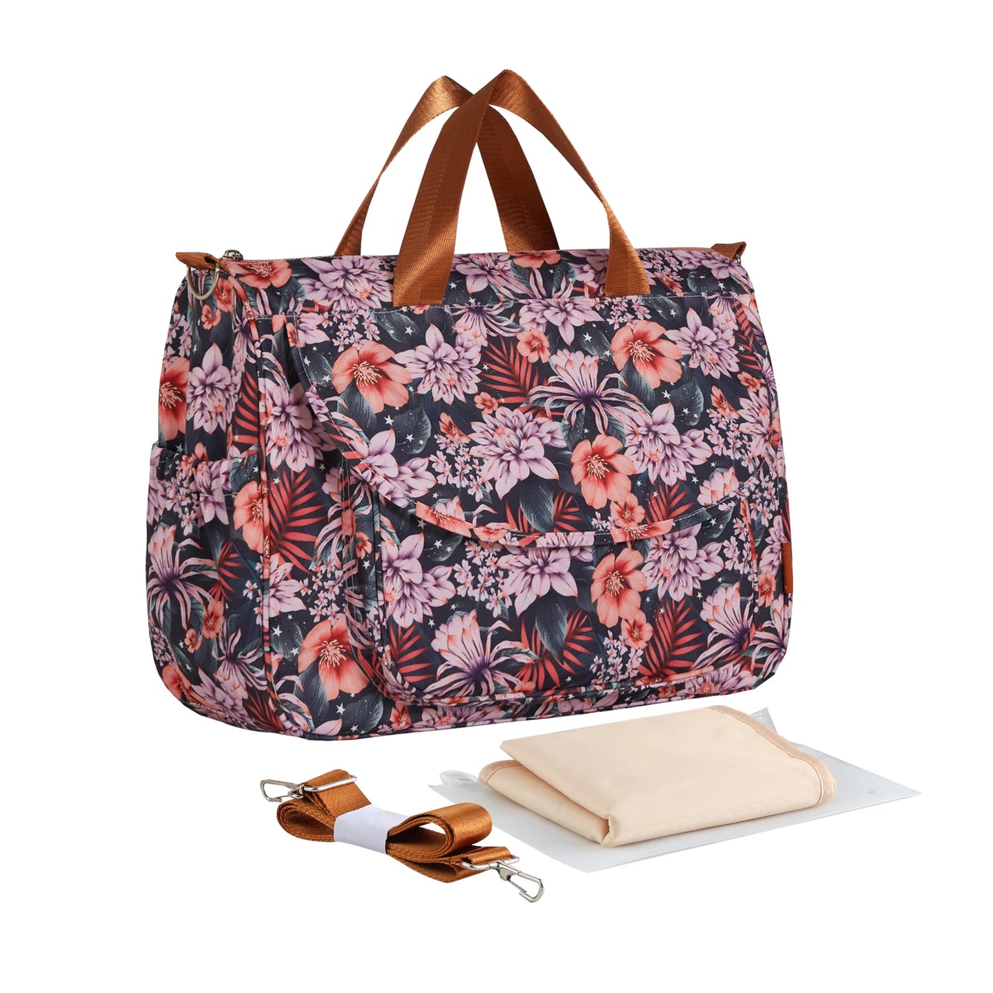Floral Print Diaper Bag