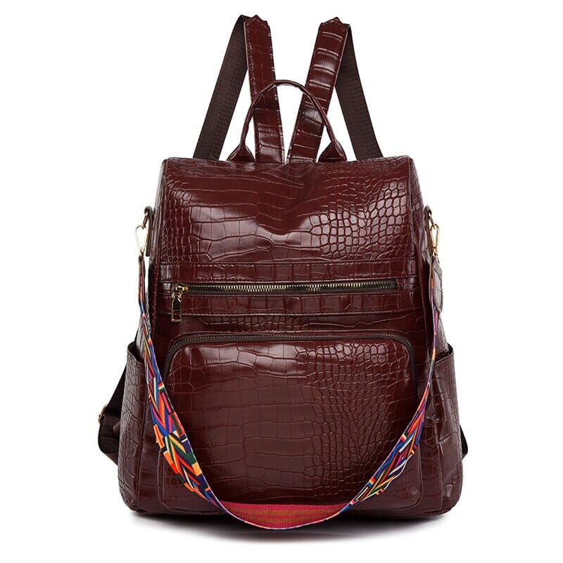 Faux Leather Laptop Backpack Women's The Store Bags Red 
