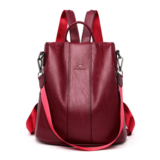 Mochila para mujer antirrobo piel