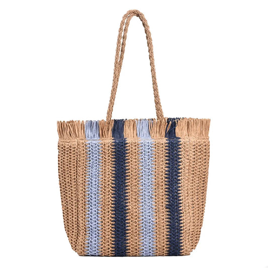 Bolso de playa paja colores