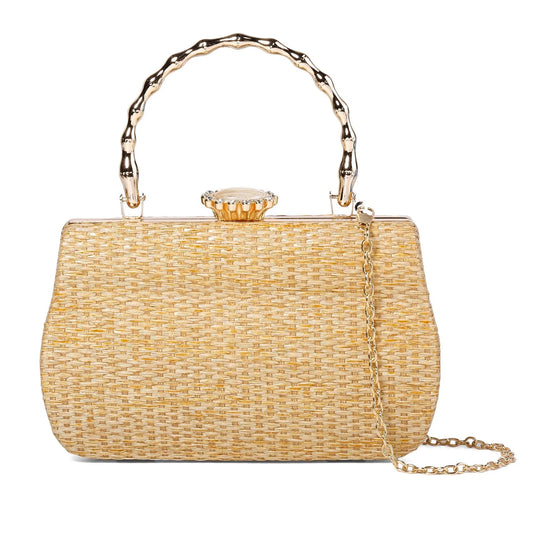 Straw Chain Shoulder Bag