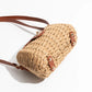 Straw And Brown Leather Purse