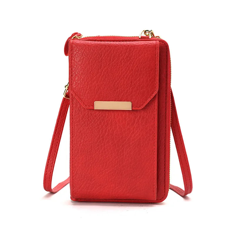 Leather Clutch Wallet With Phone Pocket The Store Bags Red 