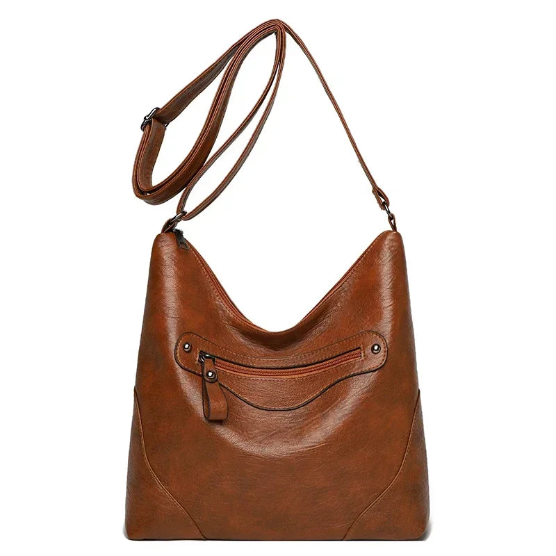 Large Leather Tote With Zipper