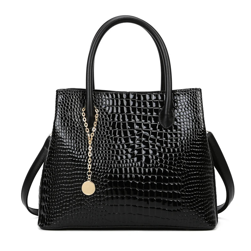 Faux Croc Tote Bag The Store Bags Black 