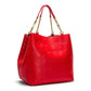 Quilted Leather Shoulder Bag With Chain Strap The Store Bags Red 