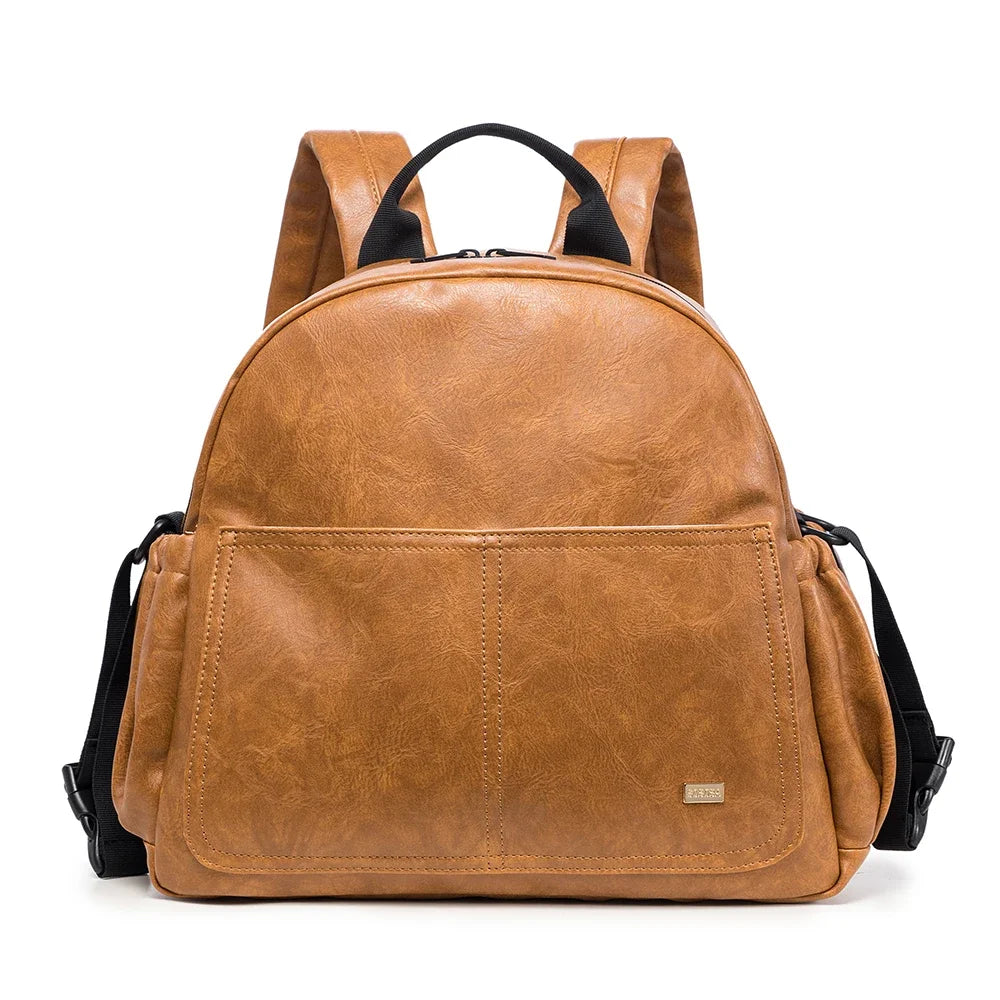 Vegan Leather Diaper Bag Backpack