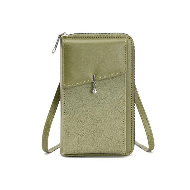 Leather Clutch Wallet With Phone Pocket The Store Bags green 