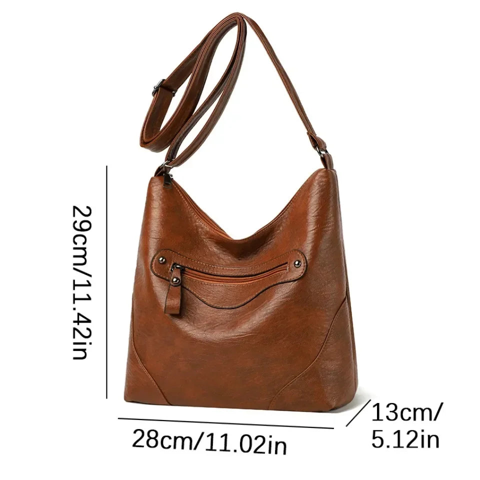 Large Leather Tote With Zipper