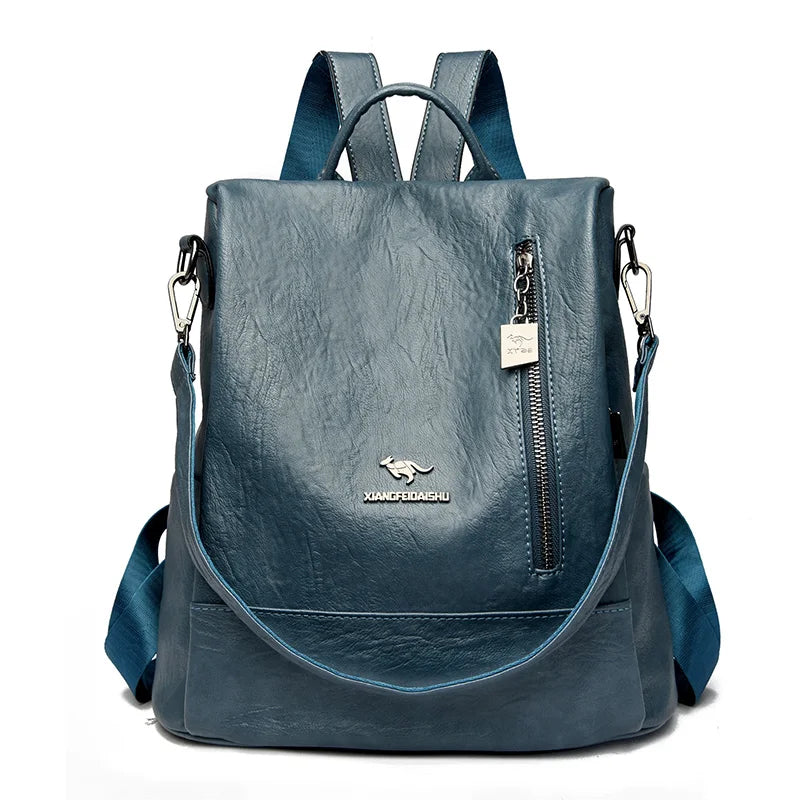 Anti Theft Backpack Purse Leather The Store Bags SKY BLUE 