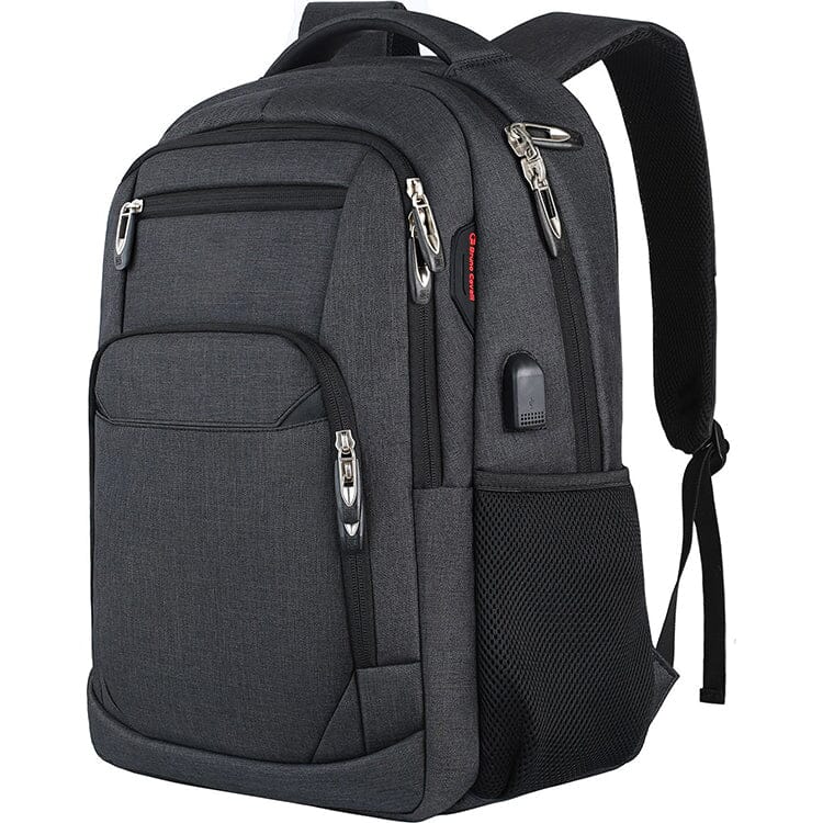 Multi-space Men's Travel Laptop Backpack With USB The Store Bags Hot Black 