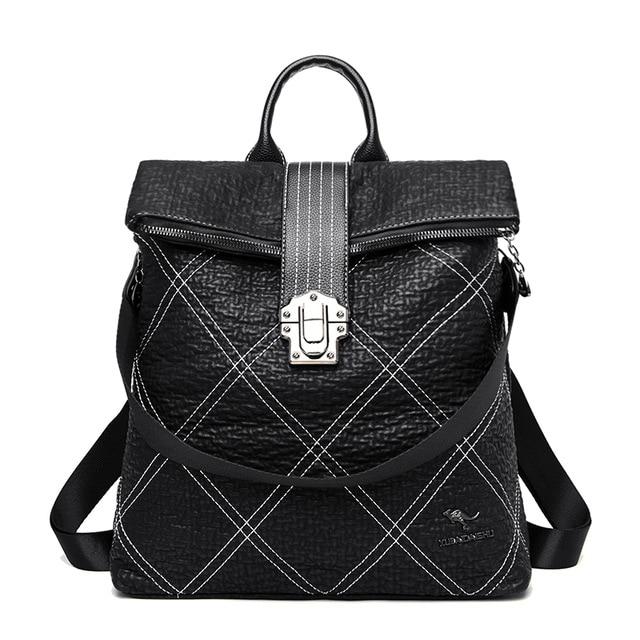 black leather convertible tote backpack The Store Bags 