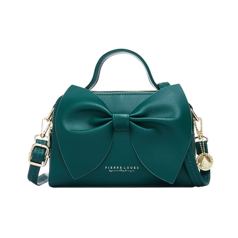 Leather Bag With Bow On Front The Store Bags Green 