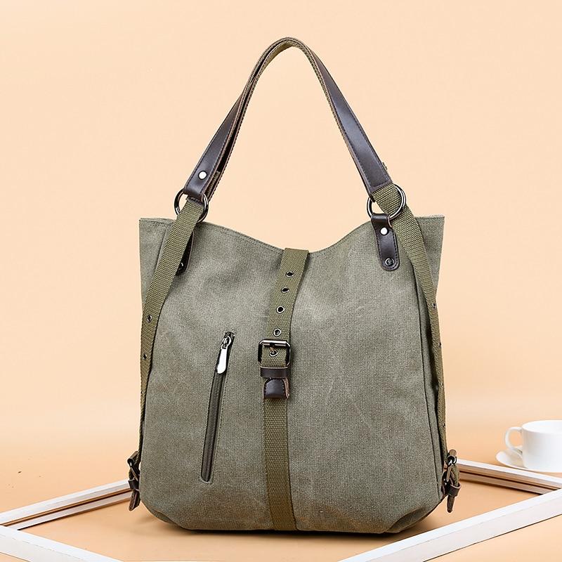 Women's Olive Green Canvas Tote Bag The Store Bags 