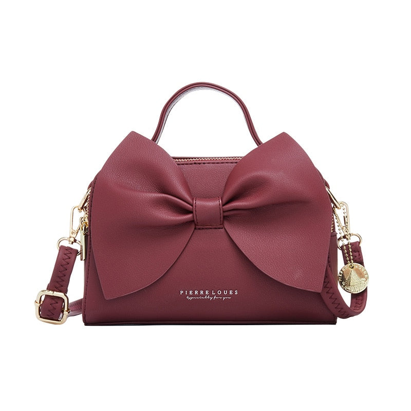 Leather Bag With Bow On Front The Store Bags Wine Red 