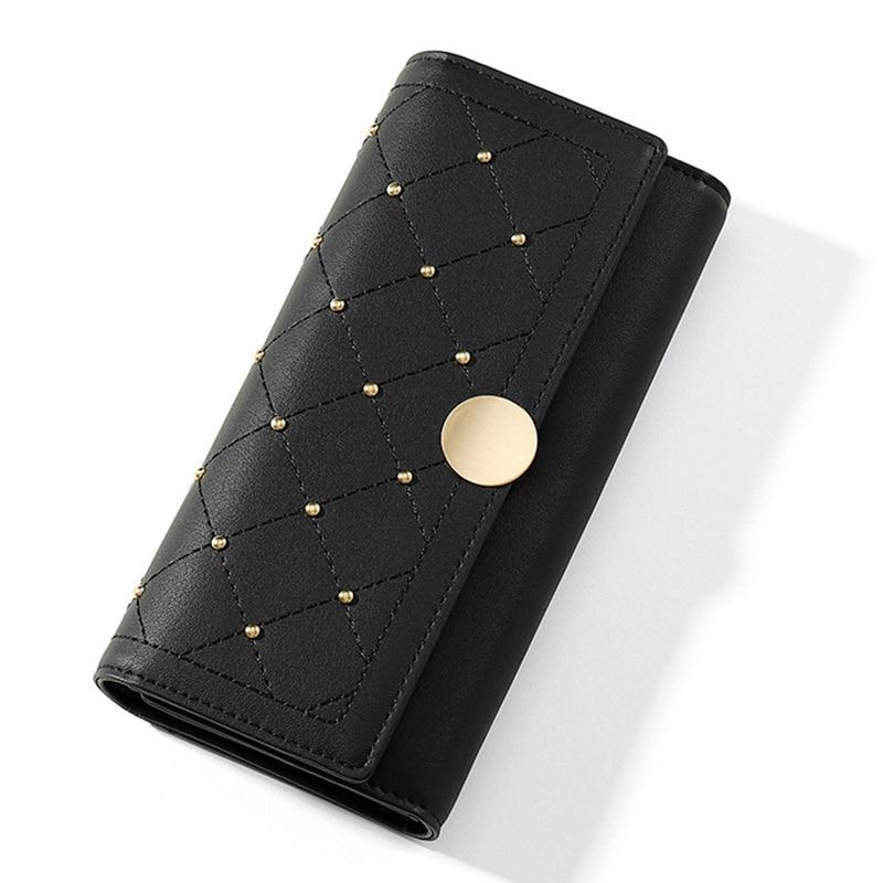 Women's Leather Wallet With Rivets The Store Bags Black 
