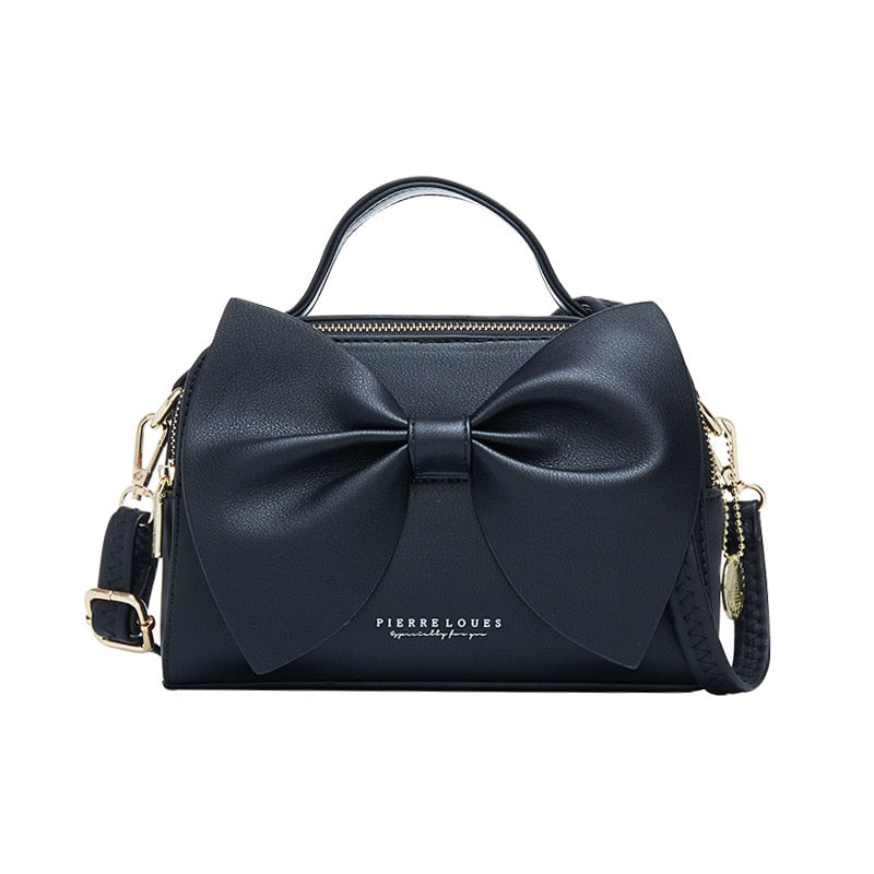 Leather Bag With Bow On Front The Store Bags Black 