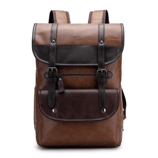 Men's Leather Business Laptop Backpack The Store Bags Khaki 