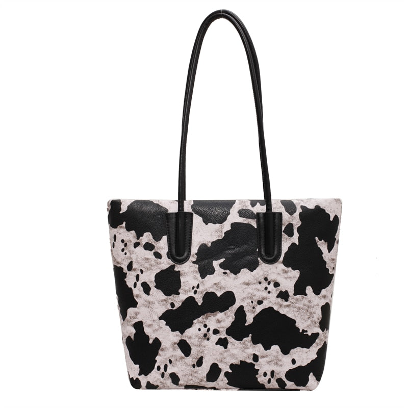 Large Cow Print Tote Bag The Store Bags White 