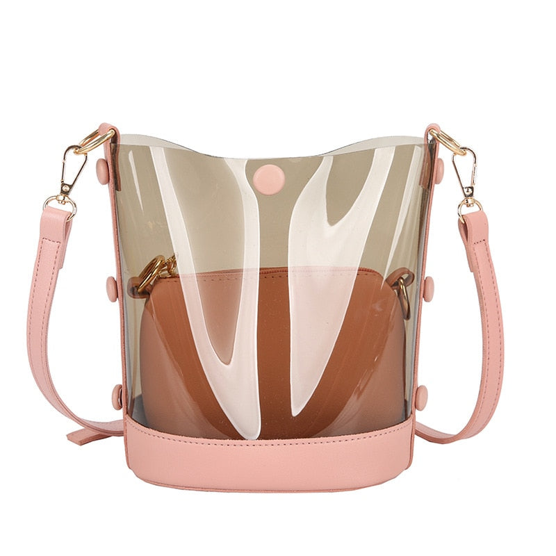 Transparent Leather Bag The Store Bags Pink 