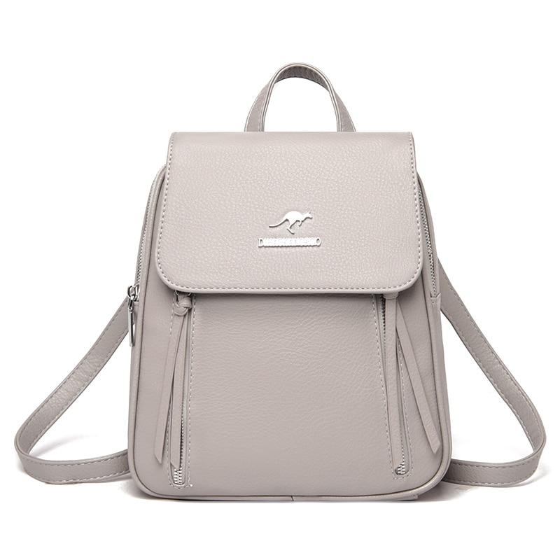 PU Leather Mini Backpack The Store Bags Gray 