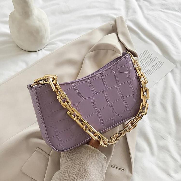 Baguette Bag With Chain Strap ERIN The Store Bags Purple 